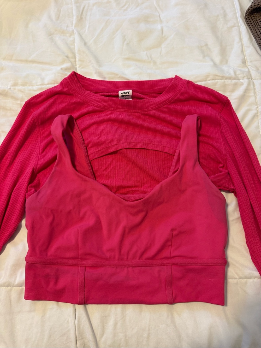 JoyLab Hot Pink Scoop-Neck Sports Bra